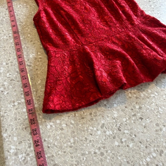 Forever 21 Red Lace Size Medium peplum babydoll Top - Picture 4 of 7